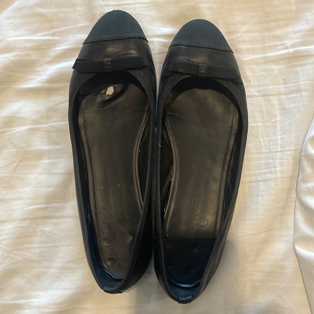 Chanel black flats